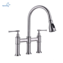 Vente à chaud Pull Down Sprayer Kitchen Taps Sinon Copper Tube Bridge Bridge Kitchen Faucet